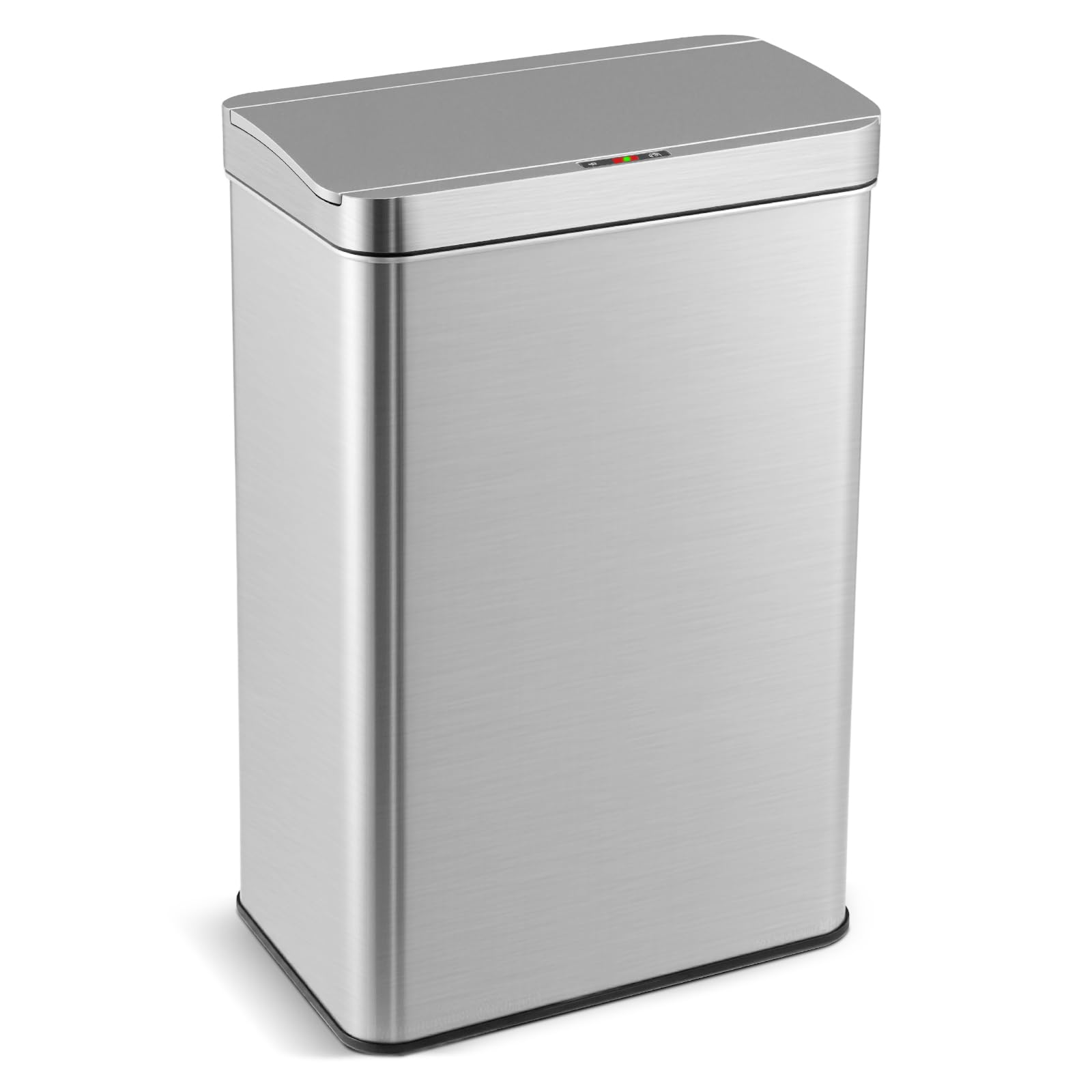 TANGZON 53L/60L Automatic Sensor Kitchen Bin, 3-Layered Stainless Steel Touchless Infrared Motion Waste Bin with Soft Closure Lid & Non-slip Base, Fingerprint-Proof Smart Trash Can Dustbin (60L)