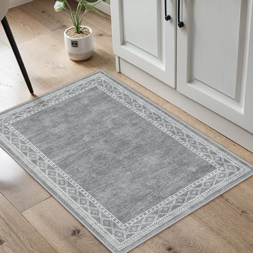 Tapete Decorativo Moderno 2x3 ft Gris Lavable Antideslizante miniatura 1