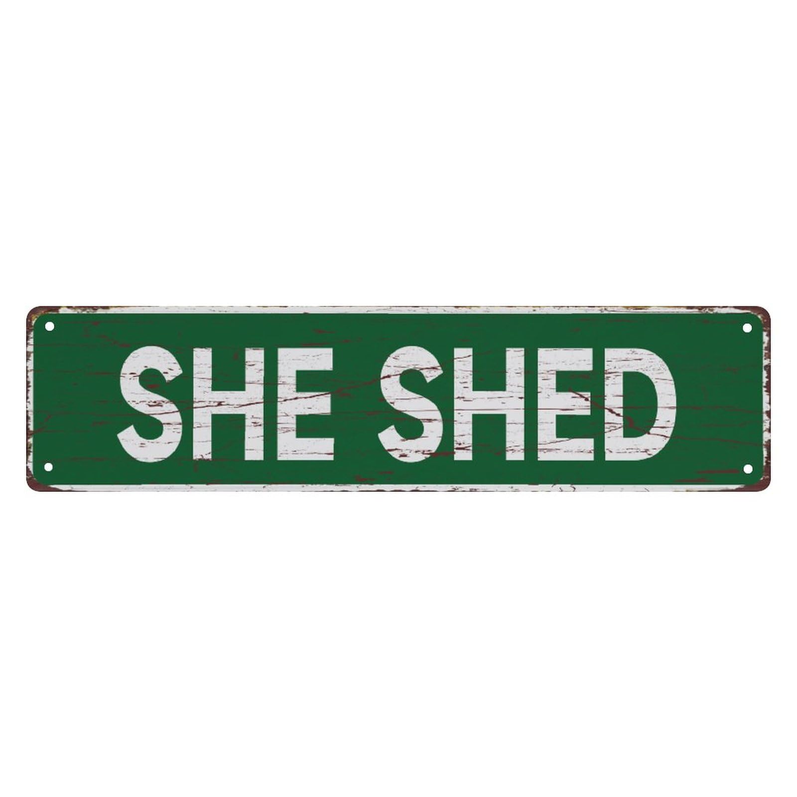 She Shed Sign Rustic Metal Tin Sign Home Outdoor Art Wall Decorations For Cafe Bar Kitchen 4x16 Inch