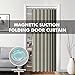 Jilron 100% Blackout Fabric Folding Door Curtain with Magnetic Closure - Accordion Style for Sliding Doors, Closets,Wardrobe and Temporary Door Solutions Doorway Curtains（W42 x L78, Grey 1 Panel）