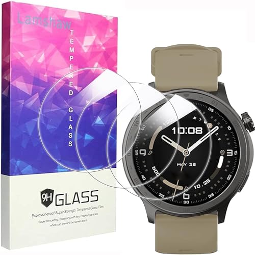 Lamshaw Compatible for Cubitt Aura 2 Screen Protector, [3 Pack] 9H Tempered Glass Screen Protector Film Compatible for Cubitt Aura 2 1.43” Smartwatch (3 Pack)