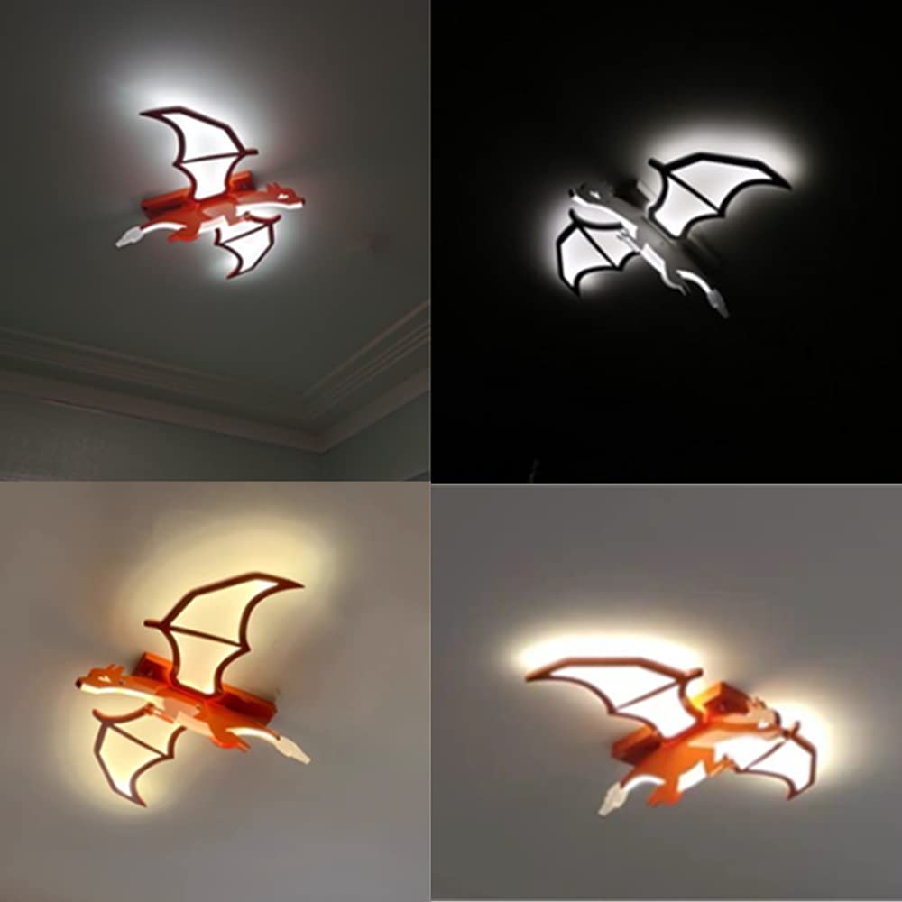 LAKIQ Lámpara De Techo LED Con Forma De Dinosaurio De Dibujos Animados Para Habitación De Niños, Moderna Lámpara De Techo LED Para Habitación De Niños, Lámpara De Techo Semiempotrada Para Dormitorio