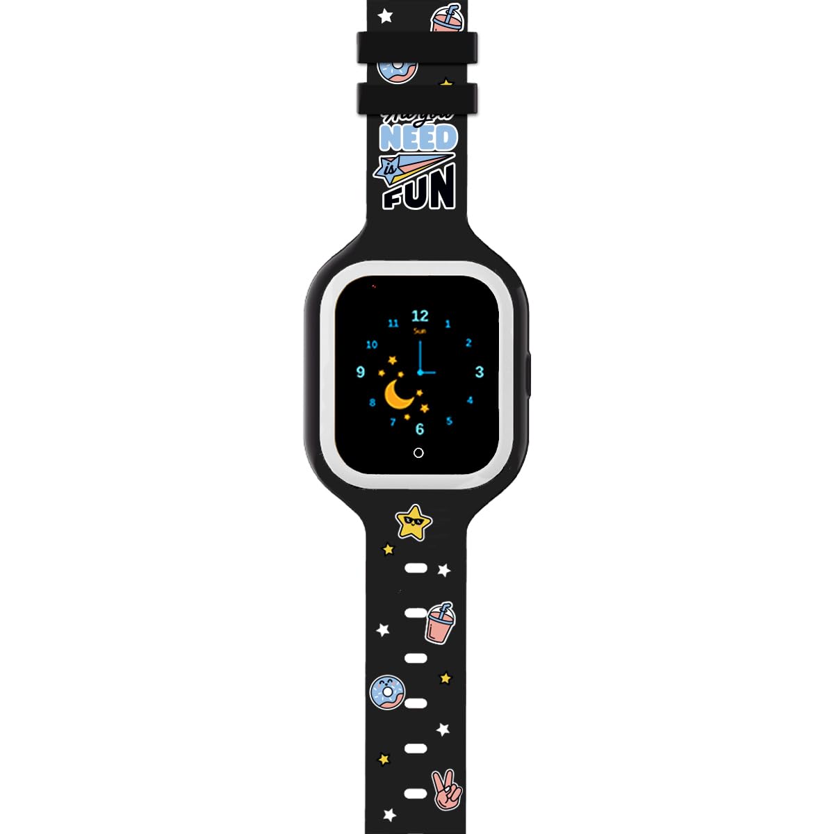 SaveFamily Iconic Plus Ed. Mr. Wonderful con Correas customizadas. Reloj Inteligente niño Videollamada, Música, Identifica Llamadas, Video, Bluetooth, App Store, Whatsapp & Stikers Divertidos (Negro)