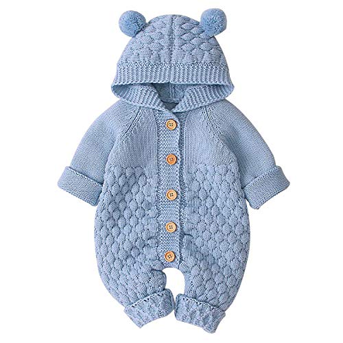 puseky - Pelele para recién nacido en punto, con capucha, unisex