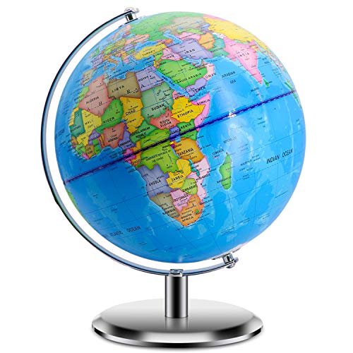 World Globes for Kids - Larger Size 12" Educational World Globe with St