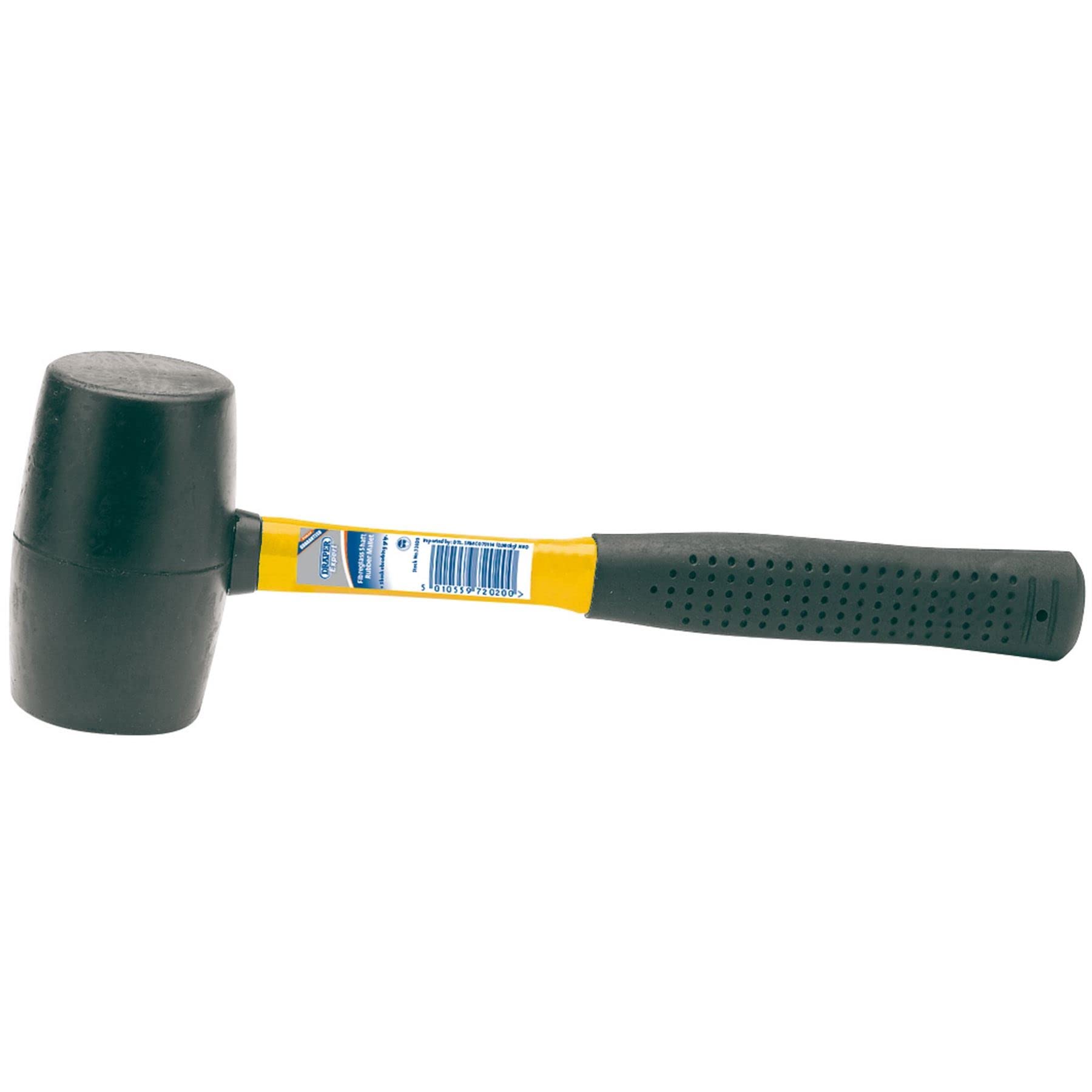 72020 750 G Rubber Mallet With Fibreglass Shaft, Black 7429507388375