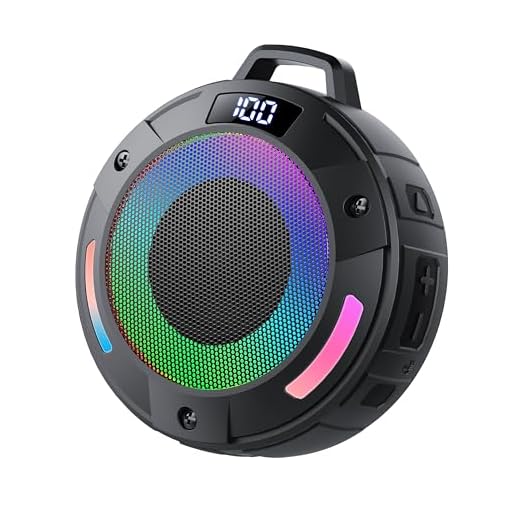 Tragbarer Mini Bluetooth Lautsprecher, Musikbox Bluetooth mit Licht, Kräftiger Klang, IP68 Wasserdicht/Staubdicht, Schwimmfähig, 20h Spielzeit, TWS & TF-Karte, Bluetooth Box für Dusche/Wandern/Reisen