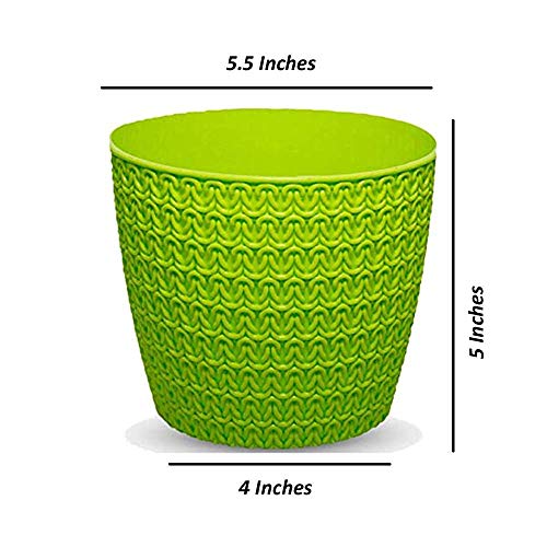 Image of Go Hooked Plastic Planter Pots Set of 5 | Multicolor Flower Pots Perfect for Home, Office & Garden Decor | Small Oslo Pot 5.5 Inch for Indoor & Outdoor Plants | Durable, Lightweight & Modern Design