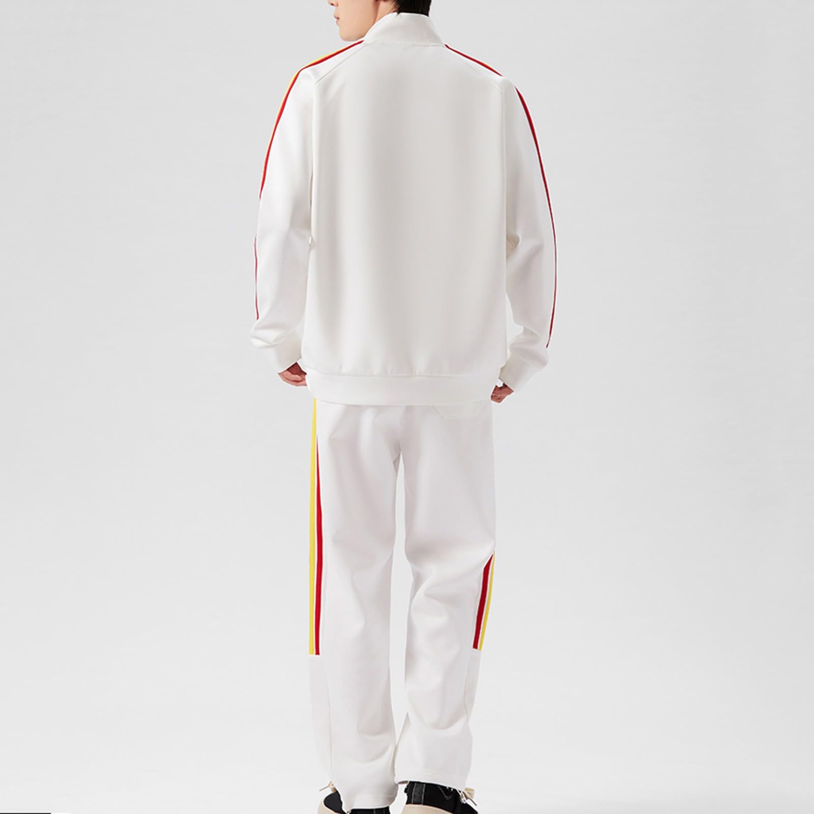 Generisch Męski dres treningowy, modny motyw 2-częściowy, hip hop, Y2K, streetwear, bluza z kapturem + spodnie do biegania, zestaw dla mężczyzn, strój rekreacyjny, outdoorowy, bluza z kapturem, luźny