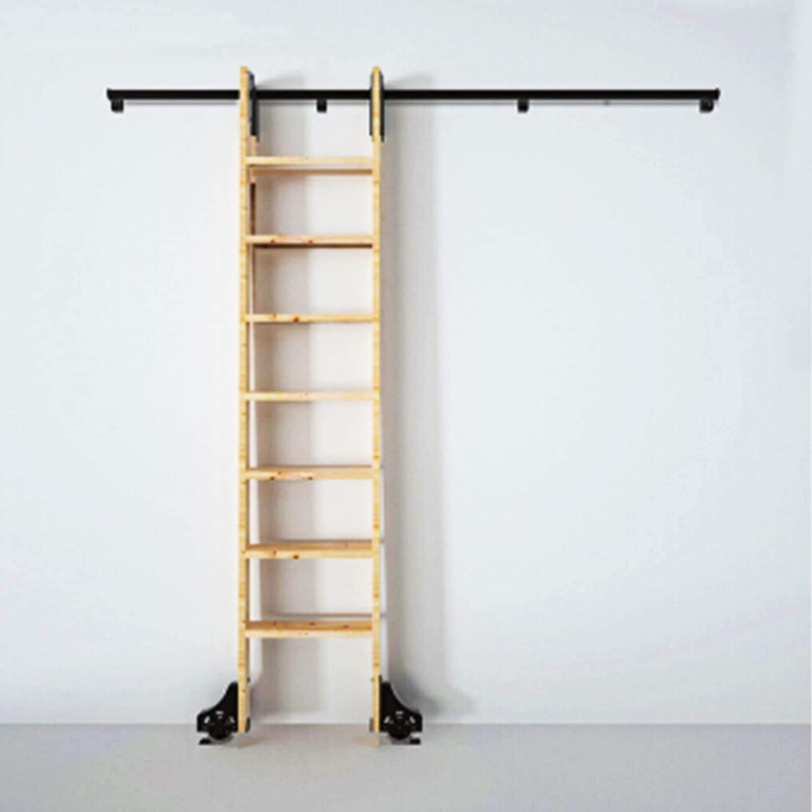 Kit rail de porte de grange coulissante rétractable en tube rond de 3,3 à 20 pieds avec roulettes