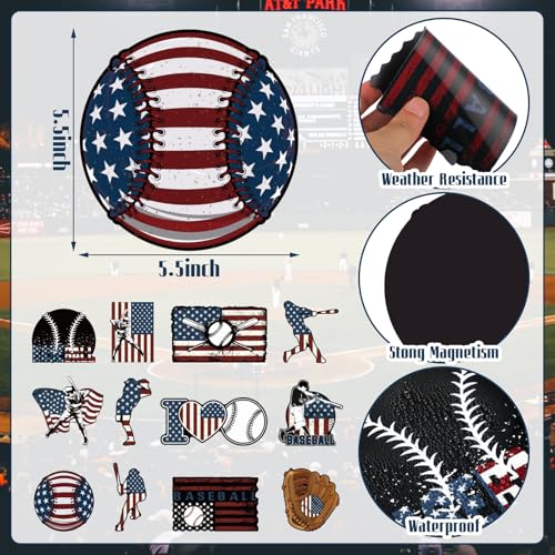 Imanes decorativos de béisbol 12 piezas 5.5 pulgadas miniatura 2