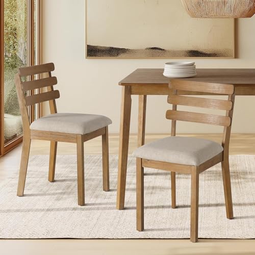 Image of Farmhouse Dining Room Table Set for 6 with Upholstered Bench and Chairs