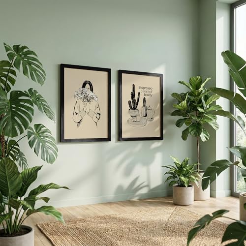 Image of NoWorries Quote Black Framed Paintings for living room - Typography Wall decor paintings with frames for home decoration /illustration wall frames for Home, Cafe, Lounge, Restaurant Decor (Theme-Quote) (Synthetic Wood Frame) (Leminated 300 GSM Print) Set of 2