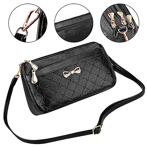 Women Small Handbags Square Leather Crossbody Bags Multi Pocket Shoulder Bag Ladies Elegant Change Purse3