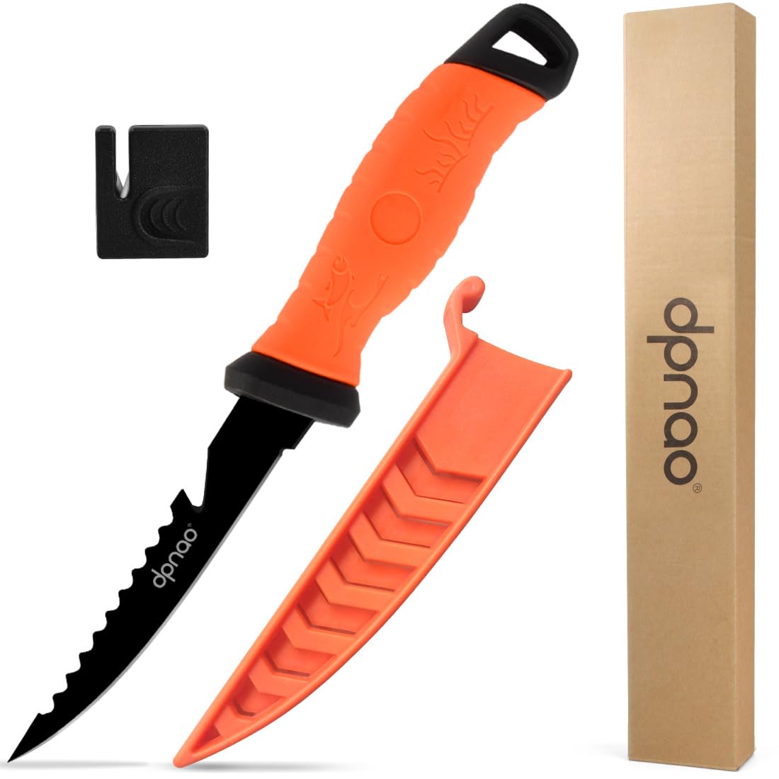 Fishing Fillet Knife, Sharp Flexible Stainless-Steel Blade 5’’-9’’, Professional Level Knives for Filleting and Boning Meat, Non-Slip Handles, Includes Protective Sheath and Sharpener