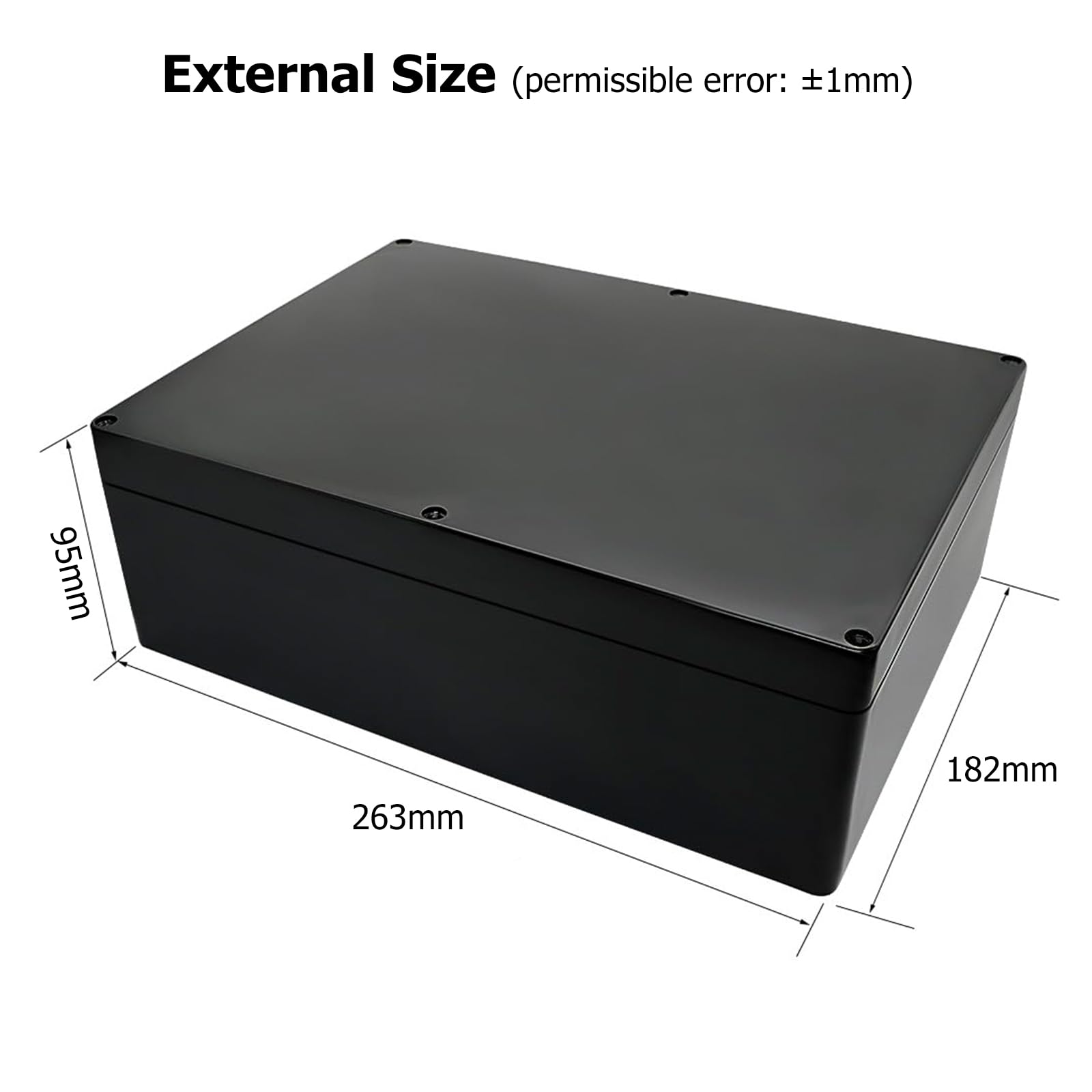 Project Box Therlan IP65 Waterproof Electronics Box DIY ABS Junction Box Universal Plastic Project Enclosure For Indoor Outdoor (Black - Image 2
