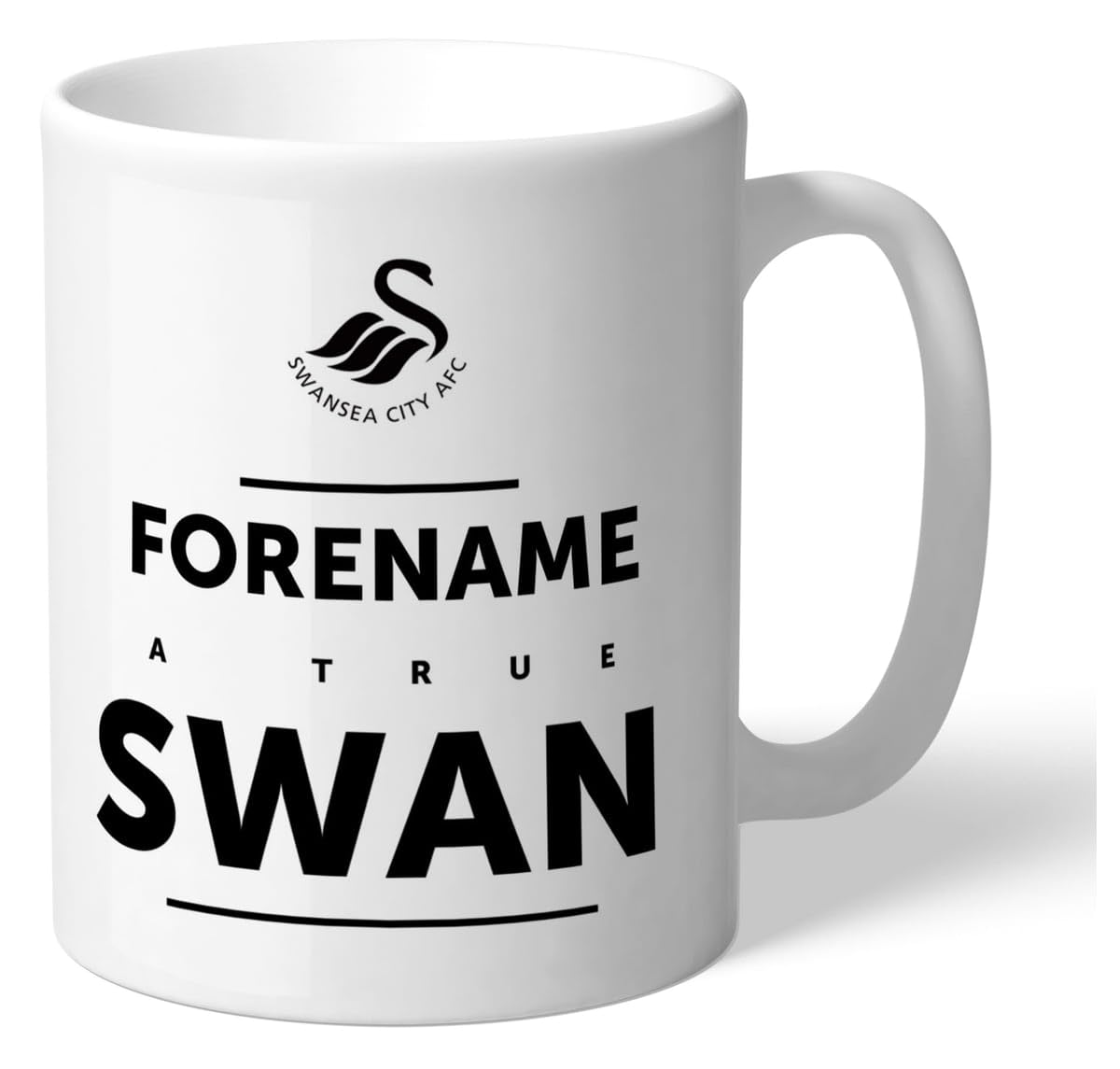 Swansea CityPersonalised True Swan 11oz Ceramic Mug Fans, Great Gift for Swans Football Supporters, Ceramic Tea Coffee Mug