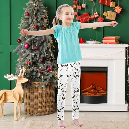 Girls' Leggings Sleep Cute Panda Bear Animal Ankle Length Printed Leggings Comfort Pants for Kids 4-10 Years3