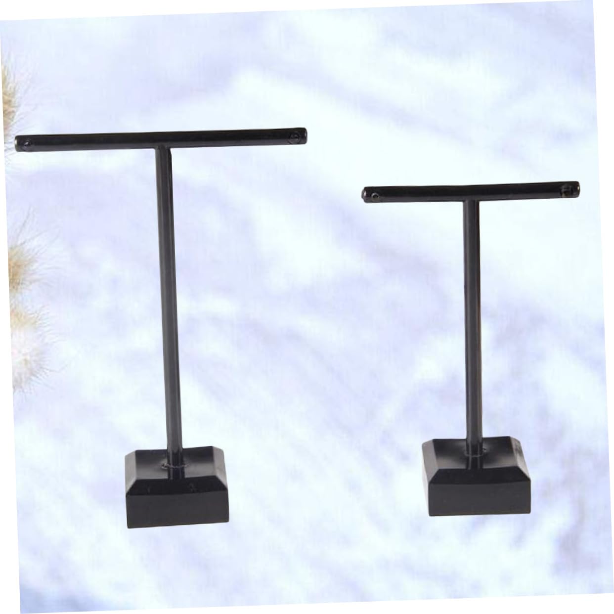 NOLITOY 2 Pcs Earrings Shelf Holders Show Display Retail Rack Stand Multifunctional Transparent Two Shape Black