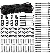 Deck Rigging Kit Accessory - 19.7 FT Bungee Cord with Deck Loops Tie Down Pad Eyes and J - Hooks ...