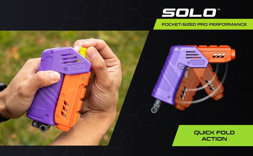 DART ZONE Max Solo Pro Foam Dart Blaster Pistol – 120 FPS Single-Shot Foam Dart Blaster for Adults – Mini Foam Blaster for Ages 14+ with 1 Dart Capacity, Quick Fold Action & 10 Darts – 120 ft Range image 6 of 9 B0D7QPSDSC