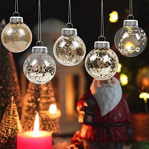 Guofa 60Mm/2.36 Inch Shatterproof Clear Plastic Christmas Ball Ornaments Decorative Xmas Balls Baubles Set With Stuffed Delicate Decorations For Holiday Wedding Party Decoration thumb #2