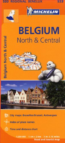 Carta stradale. Belgio Nord/Centro: Map