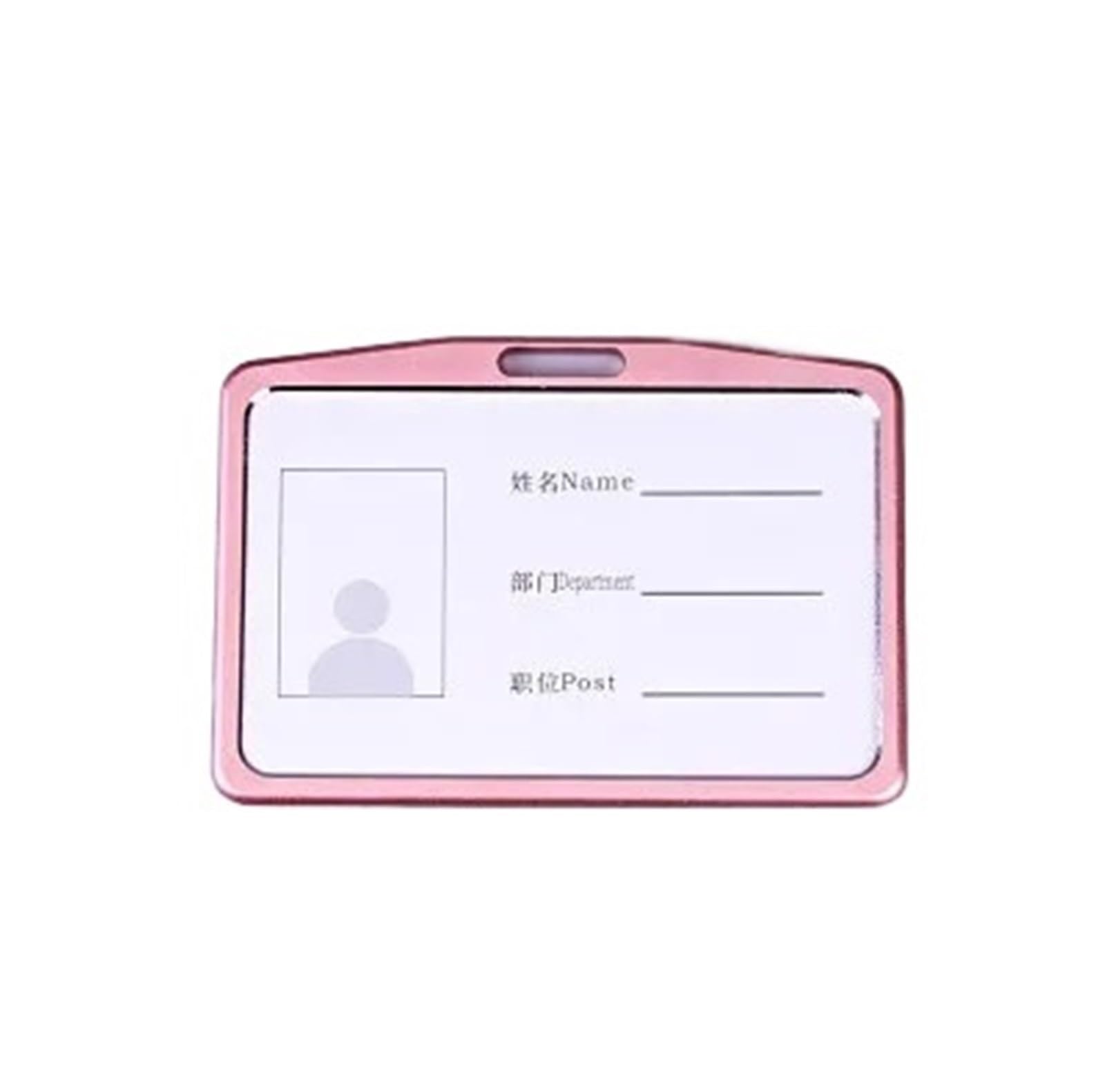 Lot de 15 porte-badges en alliage d'aluminium pour carte de travail, porte-badge, étui de protection pour employés de bureau (rose)