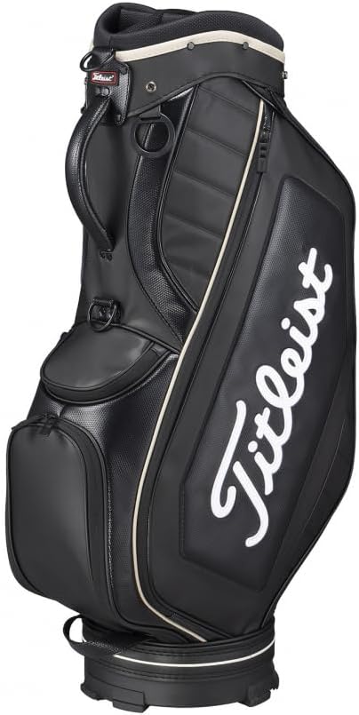 Titleist ゴルフキャディバッグ 黒とゴルフボール収納ポーチとボール