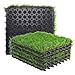 GOLDEN MOON Artificial Grass Turf Tile Interlocking Self-draining Mat, 1x1 ft, 1.5 in Pile Height, 6 Pack