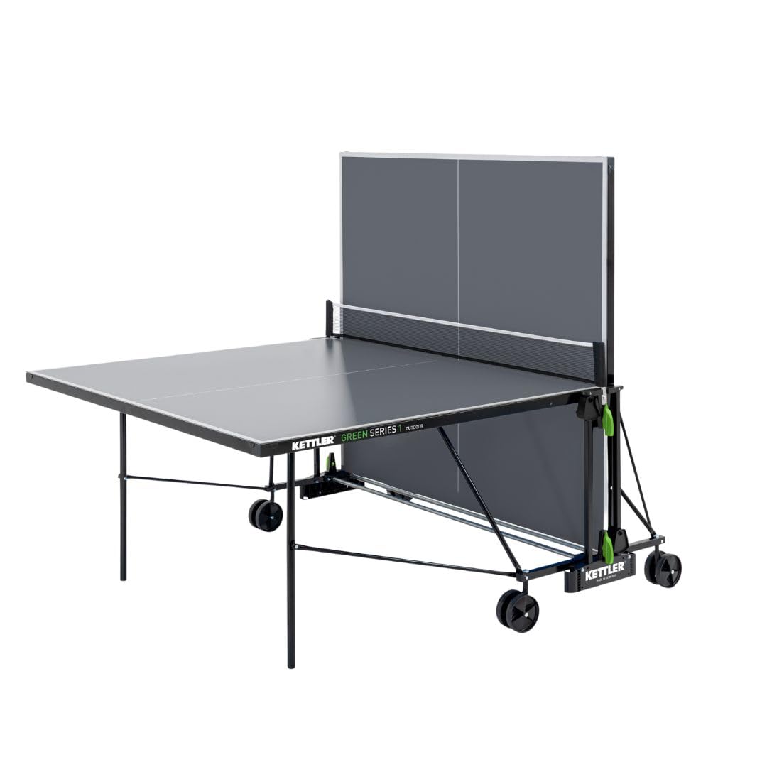KETTLER K1 Outdoor Tischtennisplatte | Qualität- Made in Germany | Wetterfest | Zusammenklappbar & leicht verstaubar | 4mm Melaminharzplatte | Sichere Lieferung | Leichter Aufbau