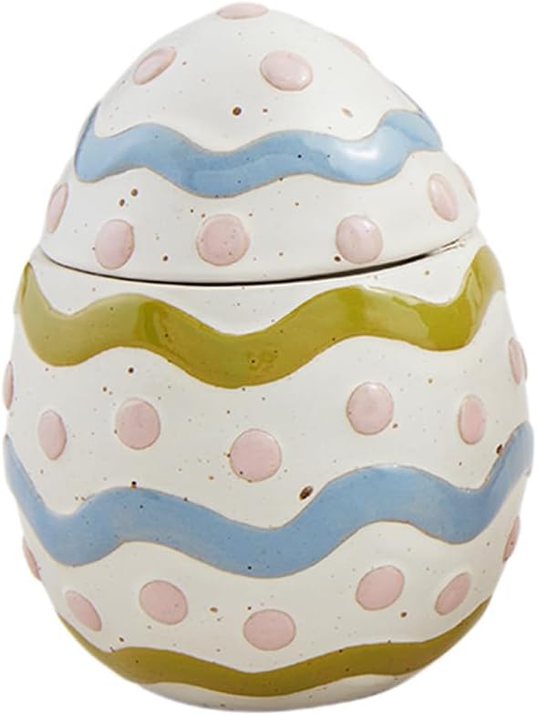 Mud Pie Egg Easter Canister; Approx 6" x 3 3/4"