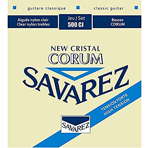 サバレス ニュークリスタルコラム クラシックギター弦 SAVAREZ CORUM/NEW CRISTAL Classic Guitar Strings (500CJ High Tentionハイテンション, 1セット)