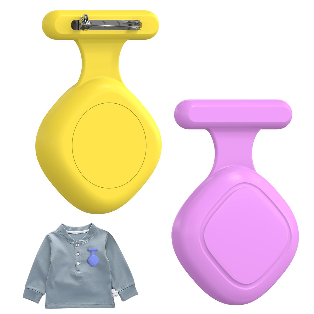 Photo 1 of [2 Pack] Waterproof Tile Mate Holder for Kids, Soft Silicone Tile Mate Hidden Pin Holder for Kids Elder Clothing, Anti Lost Hidden Full Case Cover Compatible with Tile Mate 2022 (Purple+Yellow)