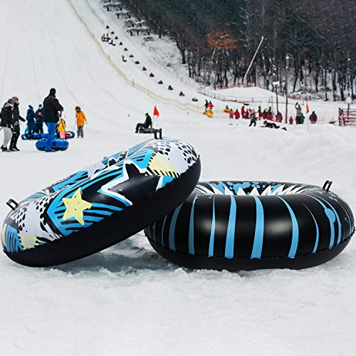 Brace Master Snow Tube - 47 Inch Inflatable Snow Sled, 0.6mm Thickness Material Snow Sledding, Heavy Duty Snow Tube for Adults, and Snow Toys for Kids