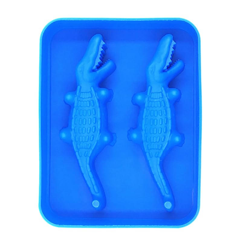 Molde de hielo de silicona Hemoton forma cocodrilo miniatura 1