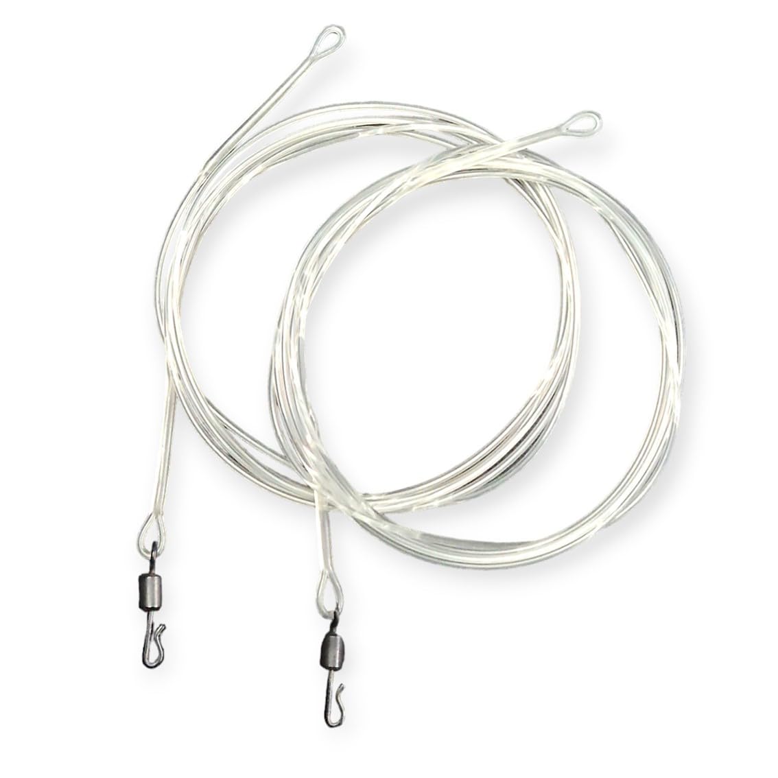 Twin pack fluorocarbon carp Leaders Quick Change swivels fused loop 3 colour options (Clear), Transparent, 100cm