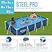 Bestway Steel Pro 13 Feet x 7 Feet x 32 Inch Rectangular Metal Frame Above Ground Outdoor Backyard Swimming Pool, Blue (Pool Only)