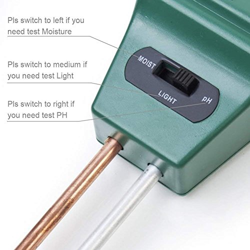 Image of Soil Moisture Light Inspect Acidity Meter Ph Tester 3 in 1 Soil Thermometer for Plant Health Garden Accessories Thermometer