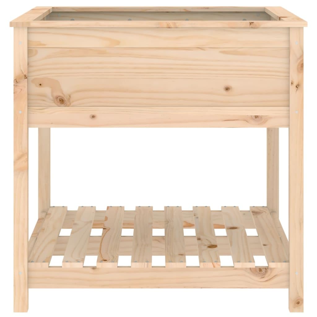 Jardinière surélevée en pin avec étagère - 82,5 x 82,5 x 81 cm