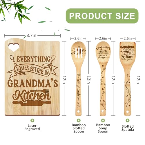 Gifts-for-Grandma-Christmas-Grandma-Kitchen-Gifts-from-Grandkids-Birthday-Gift-Wooden-Cutting-Board-with-Cooking-Utensils-Set-with-Apron-Set-Great-Grandma-Mothers-Day-Gift