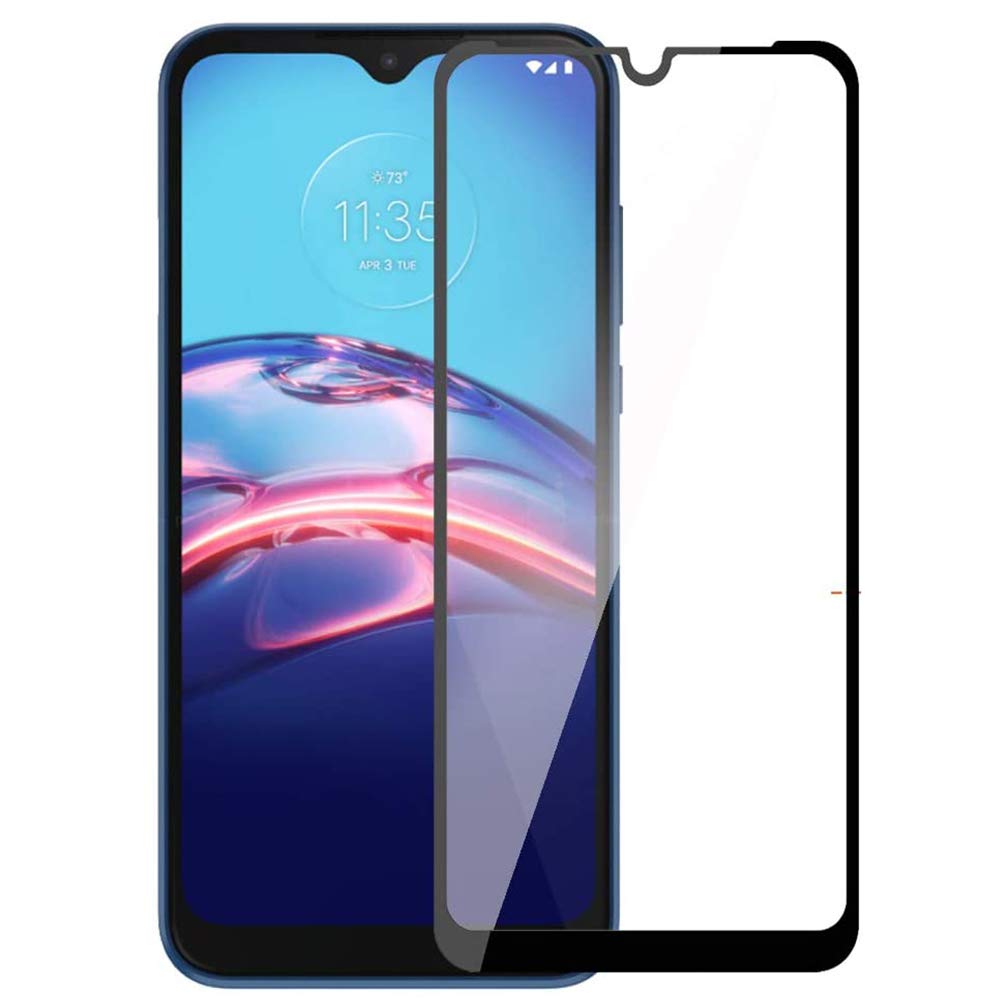 for Motorola Moto E Tempered Glass Screen Protector - [2 Pack] Tempered Glass Screen Protector Frontier Protective Protector Clear Cover for Motorola Moto E 2020 XT2052 6.2" Black