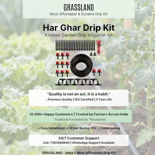 Image of GRASSLAND - Drip Irrigation System for 15 Plants, Self Automatic Watering Garden Hose Kits With Adjustable Dripper (15 Plants Drip Kit)