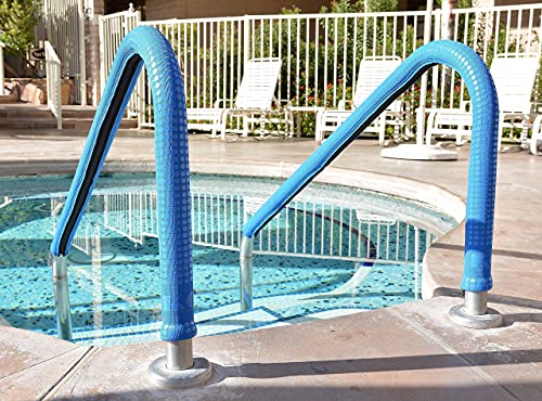 Koolgrips Handrail Cover For Swimming Pool & Spa 6 Foot Length 1.90 Diameter | Color: Royal Blue | Installs In Seconds W Zipper - No Tools Needed | Eliminates Hot & Cold Handrails #TOP2