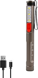 Vagocom LED Rechargeable Penlight Flashlight,Pocket Handheld Torch Inspection Lamp with White Light/Warm White Light/UV Light and Clip for Nurses & Medical Use,Emergency,Find Dog Cat Pet Stains,Camp