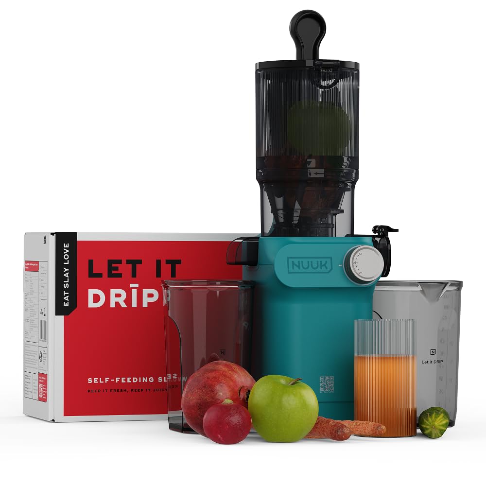 NUUK DRIP Self-Feeding Cold Press Juicer For Home Mimics Hand Squeezing  for Max Nutrients Fruit Vegetable Slow Juicer Machine Patented Fused