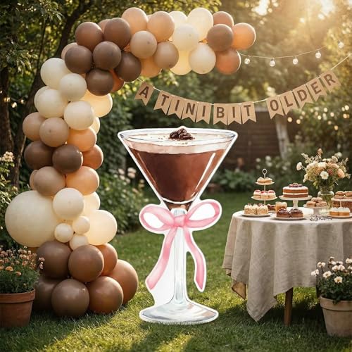 Image of Colingmill 4ft Espresso Martini Birthday Decorations Pink a Tini Bit Older Party Cardboard Cutouts Birthday Party Cardboard Cutouts Decor for Women Bar Wedding Bachelorette Bridal Shower Supplies