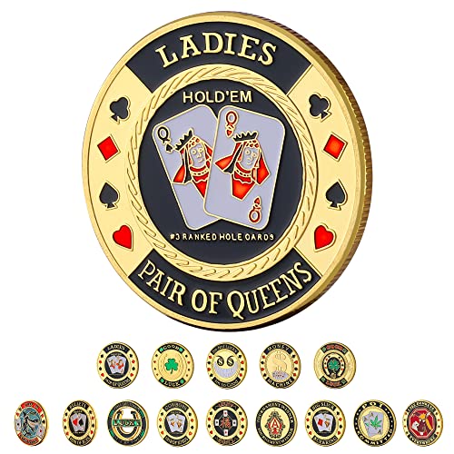 LuluCircle - Protecteur de poker, poids de poker, cadeaux de poker pour hommes, protecteur de cartes de poker, accessoires de poker, jetons de poker avec étui en plastique (femmes)