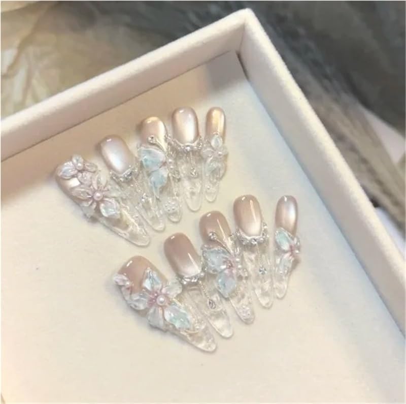 絶妙なキャッツアイハンドメイドネイル(S)