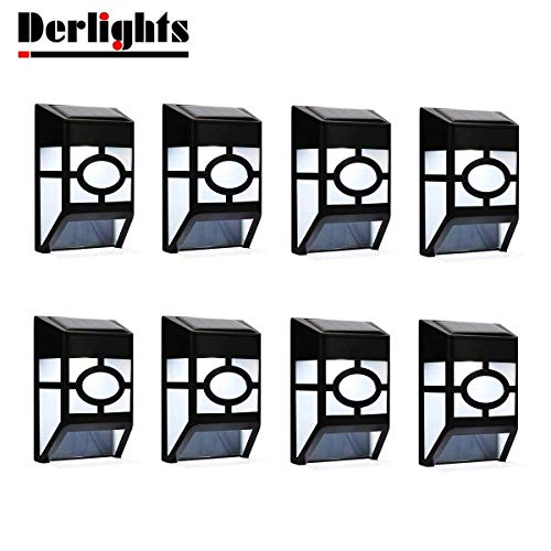 Derlights Solar Powered Wall Lights Outdoor Solar Deck Lights Waterproof for Fence Post